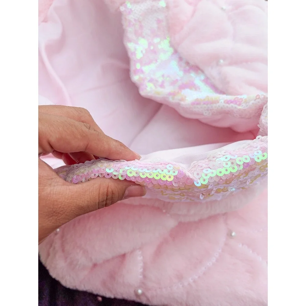 Kensie Home 22X52 Pink Plush Snuggle Mermaid Tail Throw Sleepover Cozy Pearls
